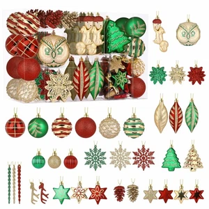 Alupssuc 96pcs Christmas Tree Ornaments Set, Plastic Shatterproof Hanging Bau... - Picture 1 of 8