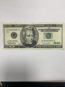 20 Dollar Bill, Older bill, From (1996), AC89823857E - Picture 1 of 8