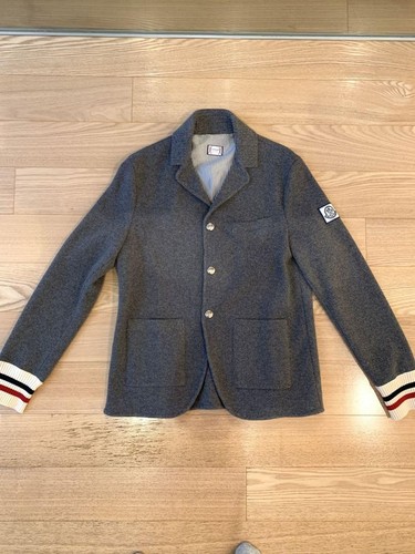 Giacca blazer maglia uomo MONCLER GAMME BLEU taglia L lana grigio classico bottoni