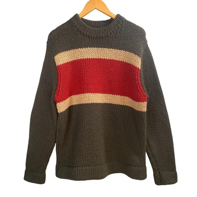 Vintage Y2K American Eagle Sweater Mens XL Lambs Wool Stripe Chunky Knit Winter - Image 1 of 4