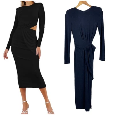 Vestido midi de cóctel manga larga recortado Vina colección Misha nuevo con etiquetas talla 4 Foto 1 de 4