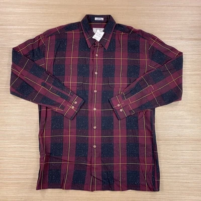 Vintage Burma Bibas Shirt Mens Med Tartan Plaid Heathered Slub Hong Kong Rayon - Image 1 of 4