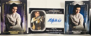 (3)2020 Topps Star Wars Masterworks Autograph As Princess Leia Purple/50, Blue