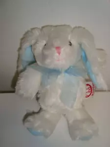 Fiesta Kaninchen Plüschhase 8 Zoll blaues Band Kuscheltier Spielzeug Lovey - Bild 1 von 3