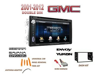 GMC SIERRA SAVANA Touchscreen Dvd Bluetooth Radio Stereo Double Din Dash Kit - Image 1 of 4