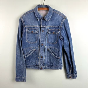 VTG ‘60s Unbranded No Tag Selvedge Denim Type 2 Pleated Front Trucker Jacket S\M - Picture 1 of 15