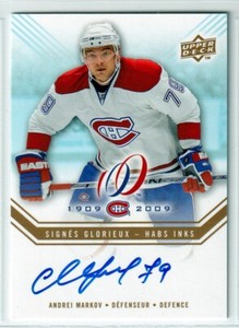 2008-09 Upper Deck Montreal Canadiens Centennial Habs INKS Andrei Markov AUTO