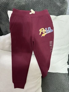 Polo Ralph Lauren Boys Sweatpants Burgundy New No Tags Size 4T - Picture 1 of 3