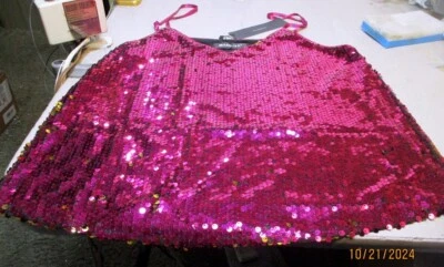 NWT--ALLEGRA K SEQUIN TOP SPAGHETTI STRAPS SIZE SMALL-- NWT - Image 1 of 4