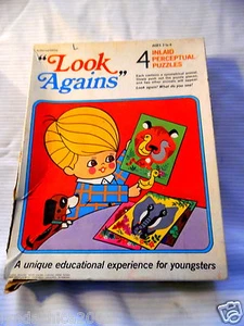 Vintage Look Agains Inlaid Animal Puzzle (Set of 4) By Saalfield 1974 - Picture 1 of 3