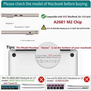with MacBook Air 13.6 Inch 2022 2023 Release Model A2681 M2 Chi Case Compatible - Picture 1 of 6