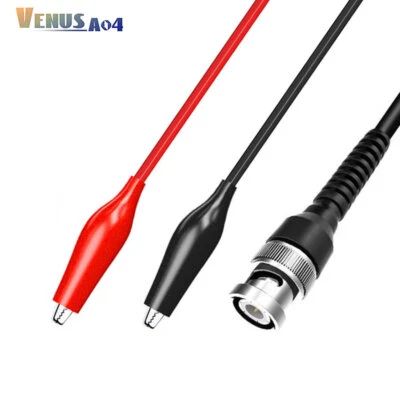 PEAKELECT 110cm BNC Male Plug to Dual Alligator Crocodile Clip Oscilloscope Test Lead