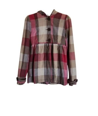 Roxy Coat Womans/Juniors M Hooded Peacoat Pockets 3 Buttons Y2K Vintage  - Image 1 of 4