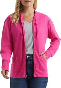 Hanes Women’s Slub Knit Full-Zip Hoodie, Textured Cotton Small, Amaranth - Picture 1 of 6