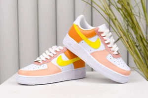 Nike Air Force 1 Custom  Shoes Beach Yellow Orange Pink Salmon Mens Womens Kids - Picture 1 of 12