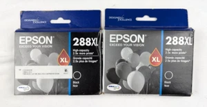 Lot of 2 New Genuine Epson 288XL Black Ink Cartridges - EXP 06/2025 - 06/2026 - Picture 1 of 2