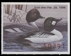 1995 Indiana State Duck Stamp Mint Never Hinged. Original Gum - Picture 1 of 1