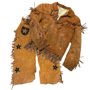 Chaqueta y gorras de cuero vaqueras Roy Rogers Western talla juvenil DE COLECCIÓN AÑOS 50 - Imagen 1 de 13