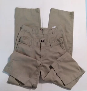 "2 Pairs" BOY'S HUSKY DICKIES KHAKI TAN School Pants 18H Waist 31 Inseam 25 3/4 - Picture 1 of 20