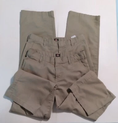 Pantalones Escolares "2 Pares" NIÑO HUSKY DICKIES CAQUI BRONCEADO 18H Cintura 31 Entrepierna 25 3/4 Foto 1 de 4