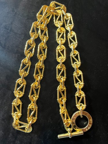 Collana Cintura Catena Celine Ciondolo Choker AUTENTICO Logo Raro Vintage Oro