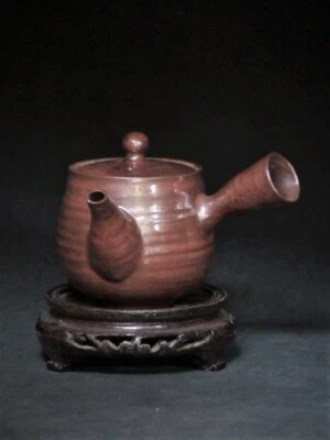 Vintage Japanese Arita-ware Tea Pot Brown glazed Pottery Kyusu Sencha Artist Sig - Image 1 of 4