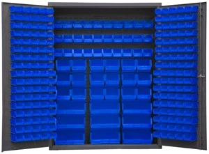 Durham SSC-227-NL-5295, Gabinete con 227 Contenedores Azules y Puertas Rasantes, 60"x24"x78" Foto 1 de 1