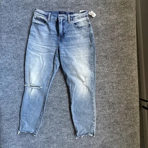 Lucky Brand Damen Distressed Ankle Jeans Gr. 12/31 hellblau Waschung ausgefranster Saum - Bild 1 von 11