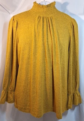DG2 by Diane Gilman Mock Turtleneck Pullover Sweater Gold Mustard NWT 2X - Image 1 of 4