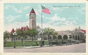Postkarte Union Station Zug klassische Oldtimer Shreveport Louisiana - Bild 1 von 2