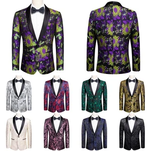 Mens Paisley Sport Coat Vintage Inspired Casual Blazer Suit for Parties & Event - Picture 1 of 202