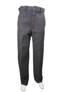 Vtg LL Bean Freeport Maine Thick Heavy Men Wool Pants Hunting Tweed Plaid 34x31 - Picture 1 of 9
