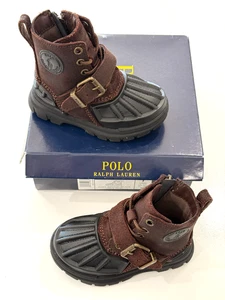 Polo Ralph Lauren Oslo High Dark Brown / Black Boot Toddler 7 Kids - Picture 1 of 8