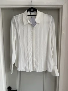 The Fold Aria Blouse Ivory UK 4 New With Tags 100% Silk - Picture 1 of 10