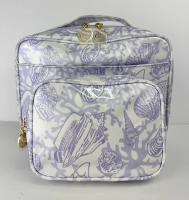 Estuche de viaje y bolsa de cosméticos de maquillaje de playa concha marina lavanda Estee Lauder de 2 piezas Foto 1 de 4