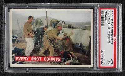 1956 Topps Davy Crockett Series 1 Every Shot Counts (Grey Stock Back) PSA 5 g3e - Image 1 of 3