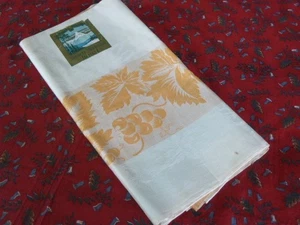 Nuevo con etiquetas Mantel Vintage Lino Damasco Uvas Grapevine Spencer Mountain 62" cuadrado - Imagen 1 de 10