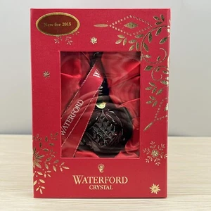 New WATERFORD 2015 RED RUBY CASED Cut Crystal XMAS Ball Ornament 50005050 BOX - Picture 1 of 23