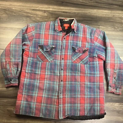 Chaqueta Coleman De Colección Para Hombre XLT Franela Azul Rojo Manga Larga Foto 1 de 4