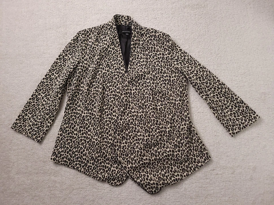 Notations Womens S Blazer Jacket Animal Print Open Front Long Sleeve  - Image 1 of 4