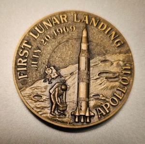 Apollo 11 Mercury Gemini Mission Bronze Gedenkmedaille Morgan's Inc 2,6oz - Bild 1 von 5