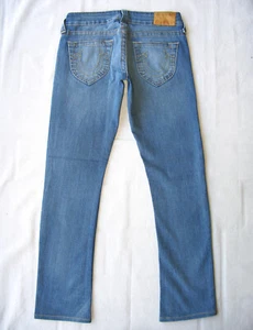 Pantalones de mezclilla rectos True Religion Bobby para mujer talla 27 azules desgastados + elásticos L29,5 - Imagen 1 de 12
