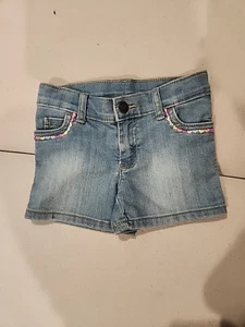 Pantalones Cortos de Jean Carter's Niñas Azul Denim 4T Corazones Arco Iris  - Imagen 1 de 3