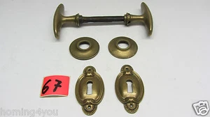 Jugendstil Frankreich Türgarnitu Griff Bronze Rarität Türknauf Stoßgriff Olive - Picture 1 of 12