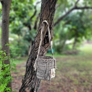 2 COLORI 🇨🇴 Colombiano grande fatto a mano tribù Wayuu mochila marrone secchiello borsa boho - Foto 1 di 11