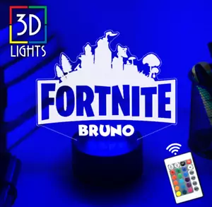 FORTNITE LUZ NOCTURNA 3D personalizada | Regalo para jugadores | Decoración de sala de juegos - Imagen 1 de 12