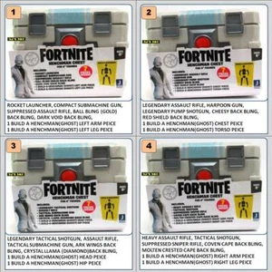 Fortnite Henchman Chest 4 Lot Set U-Pick Weapons Accessories For 4" Figures New - Bild 1 von 5
