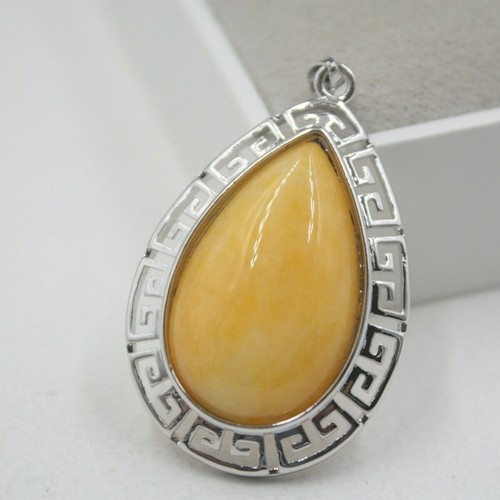 VETEMENTS Collana catena ciondolo fiore goccia giada gialla originale 18 kgp