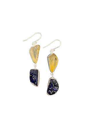 Moda Positano Gioielli - Collezione Zaffiro - Orecchini Ag925 Zaffiro e Citrino - Immagine 1 di 4