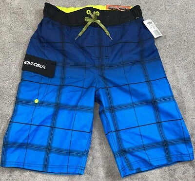 Pantalones cortos de surf a cuadros azules para niños M (10-12) Foto 1 de 4